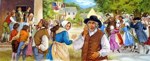Rip Van Winkle - A Crowd Gathers art by Gwen Green