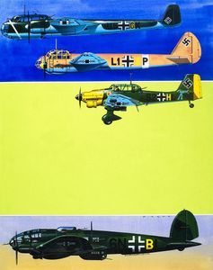 German Bomber Aircraft of World War II art by Wilf Hardy