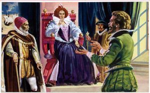 Queen Elizabeth I and Sir Francis Drake art by Andrew Howat