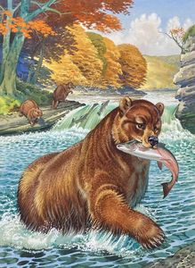 The Cave Bear and The Giant Beaver art by Bernard Long