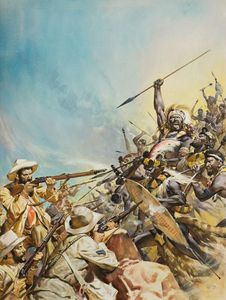 The Fight for the Land of Gold and Diamonds art by James E McConnell