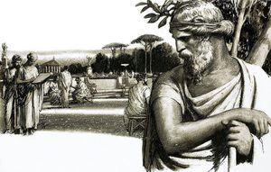 Plato in the Garden of Academos art by John Millar Watt