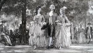 Promenading In The Park art by John Millar Watt