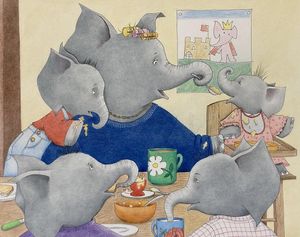 Breakfast at Large art by Jill Murphy