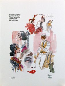 Corto Maltese and the Dancers art by Hugo Pratt