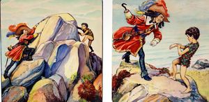 Peter Pan: Duel on a Mountain (TWO panels) art by Nadir Quinto