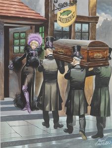 Merry Widow - the coffin art by Ron Embleton