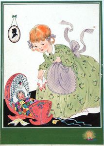 Little Girl with Dolly art by E Dorothy Rees