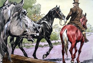 Black Beauty - Pulling Horses art by Carlos Roume
