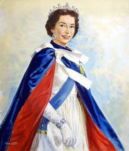 Queen Elizabeth II art by Clive Uptton
