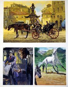 Horses and Carriage art by Eustaquio Segrelles