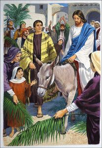 Jesus - Palm Sunday art by Clive Uptton