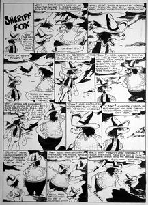Sheriff Fox British Golden Age Comic Art: Don't Stare (FOUR pages) art by William A Ward