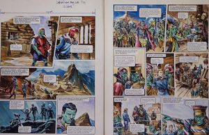 Caged from 'Civil War in Daveli' (TWO pages) art by Gerry Wood