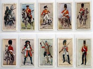 Full Set of 50 Cigarette Cards: Regimental Uniforms 1-50 (1912) by Various