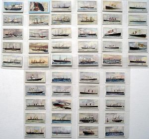 Complete Set of 50 'The Blue Riband Of The Atlantic' Ogden's Cigarette Cards (1929)
