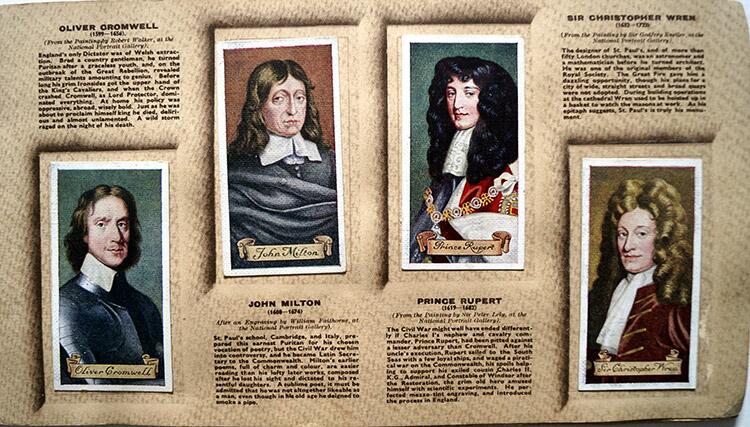 Complete Set of 50 'Celebrities Of British History' Carreras Cigarette Cards in album (1935)