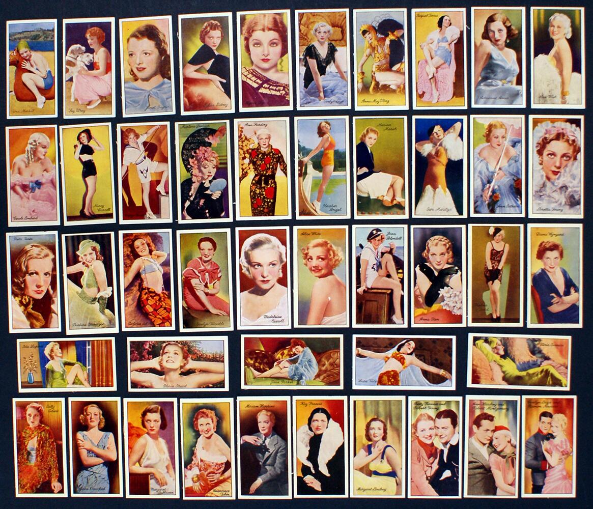 Complete Set of 96 Cigarette Cards: Famous Film Stars