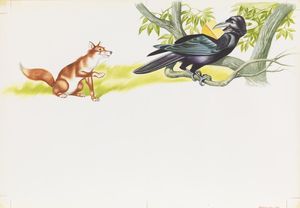 Aesop's Fables - The Fox and the Crow art by Ron Embleton