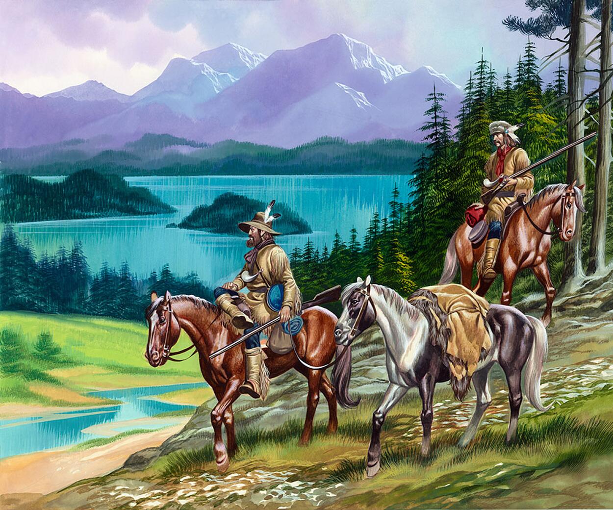 The Mountain Men Trappers art by Ron Embleton