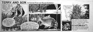 Terry and Son - Carp art by Ron Embleton