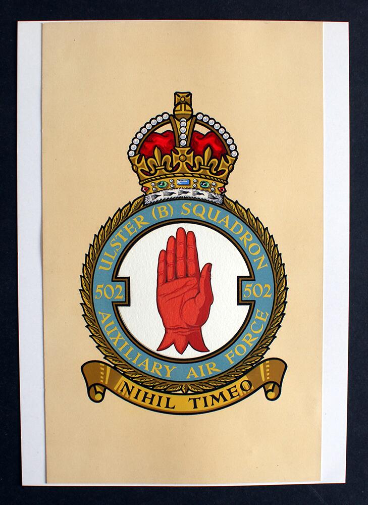 R.A.F. Badge: Ulster (B) Squadron 502 art by 20th Century unidentified artist