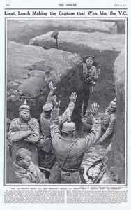 Lieut. Leach Making the Capture that Won Him the VC (original page from The Sphere 1915) art by Fort