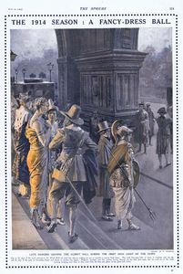 The 1914 Season: A Fancy Dress Ball at The Albert Hall (original page from The Sphere) art by Fortun