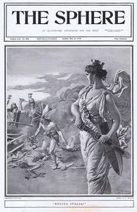 Evviva Italia (original cover page from The Sphere 1915) art by Fortunino Matania