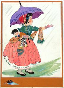 Rain art by E Dorothy Rees