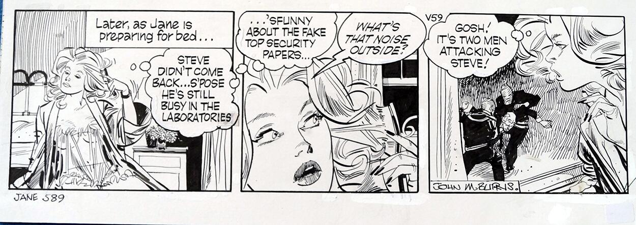 Jane daily strip 589 art by John M Burns