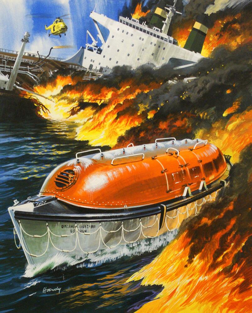 Escape At Sea art by Wilf Hardy