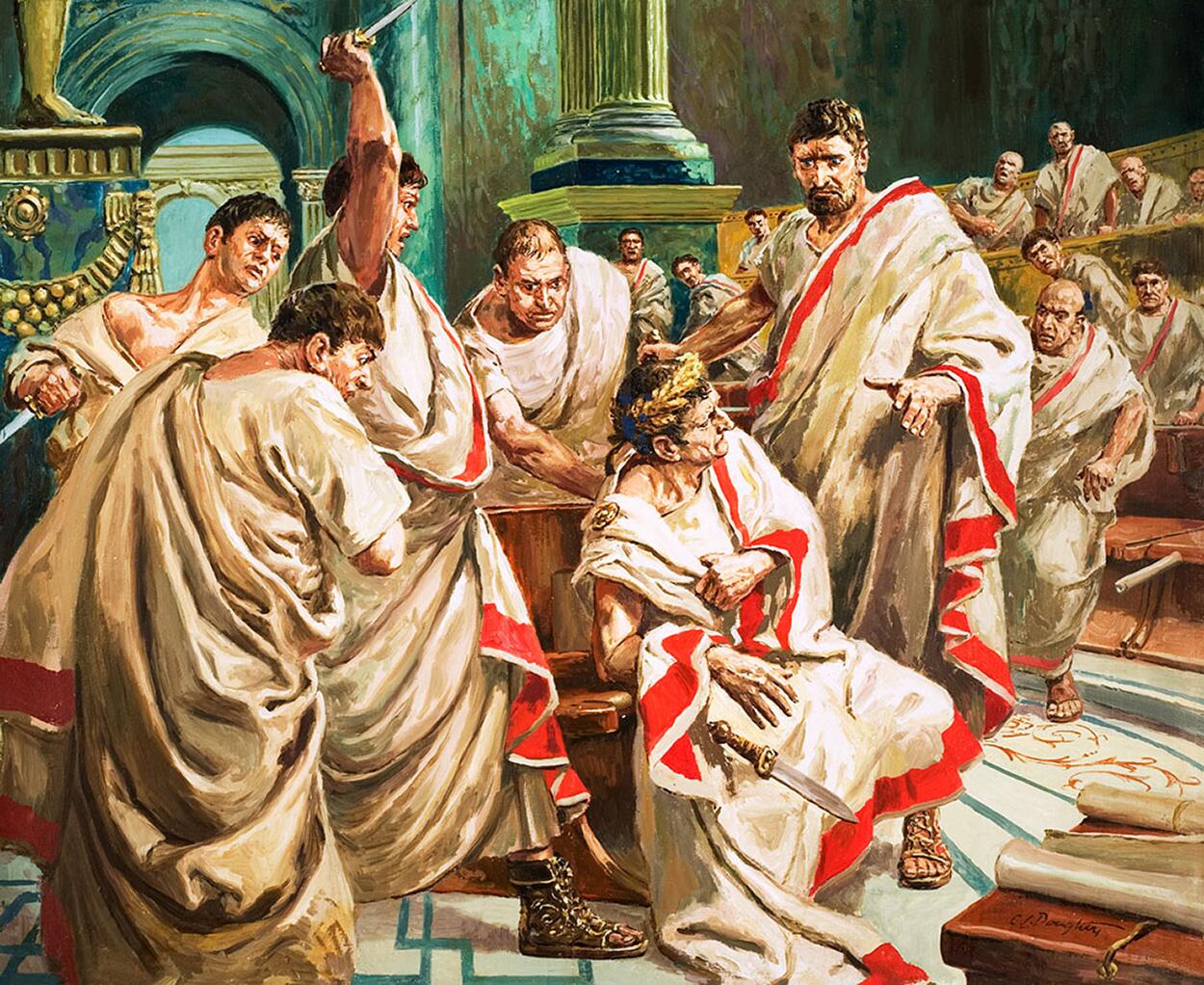 The Death Of Julius Caesar art by Cecil Doughty