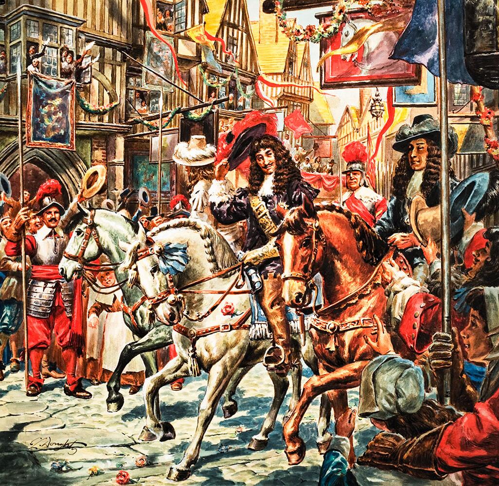 Charles II At The Restoration in 1660 art by Cecil Doughty