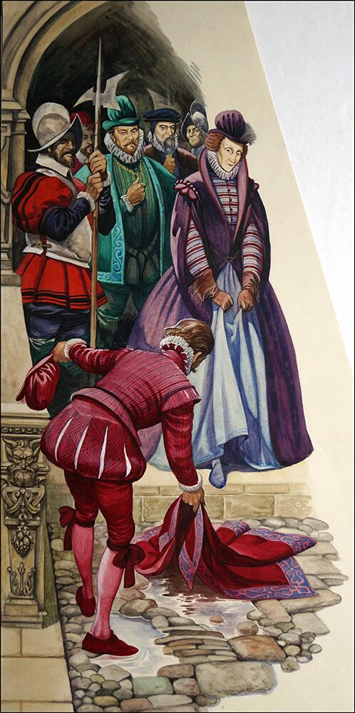 Queen Elizabeth and Sir Walter Raleigh art by Peter Jackson