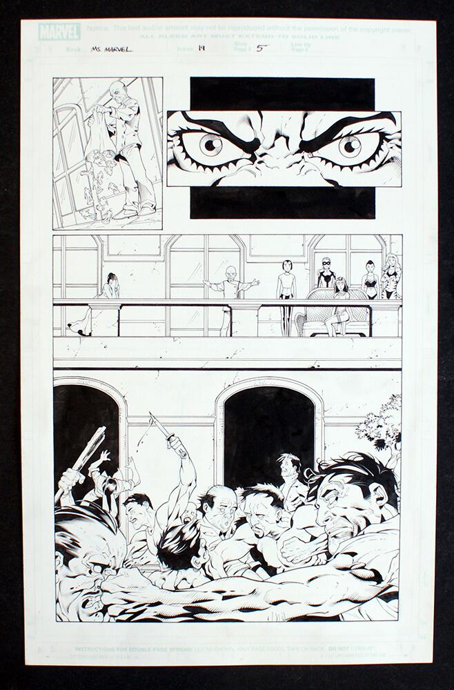 Ms. Marvel #19: Page 5 art by Aaron Lopresti