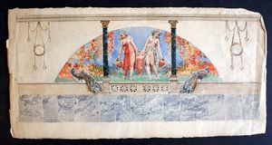 Peacock Fresco art by Fortunino Matania