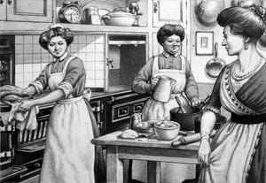 An Edwardian Kitchen art by Patrick Nicolle