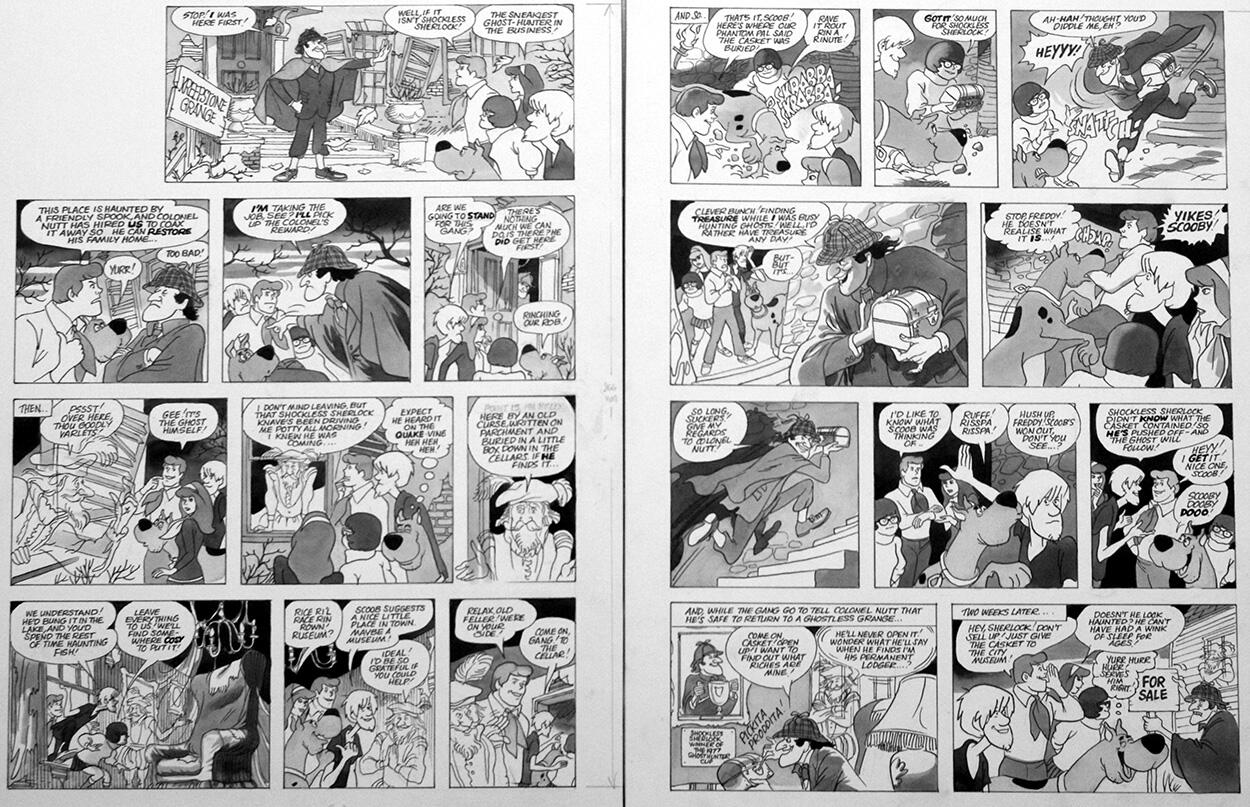 Scooby Doo: Shockless Sherlock (TWO pages) art by Bill Titcombe