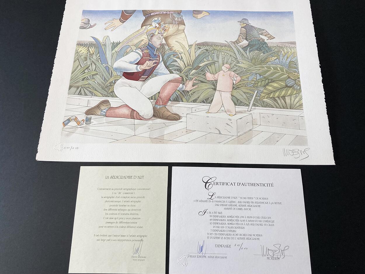 Print with Certicates art by Moebius (Jean Giraud)