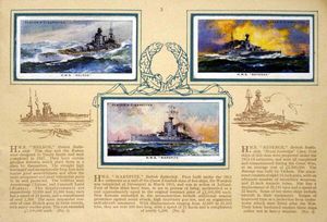 Complete Set of 50 Modern Naval Craft Cigarette cards in album (1939) by Various