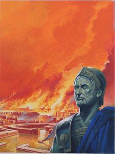 Hannibal with Carthage in Flames art by Severino Baraldi