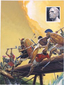 Battle at the Birth of the Roman Empire art by Severino Baraldi