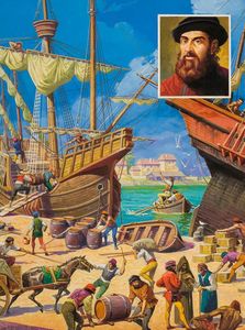 Ferdinand Magellan art by Severino Baraldi