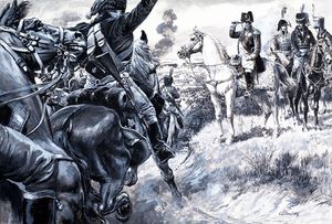 Napoleon Surveys The Battle At Wagram art by Cecil Doughty