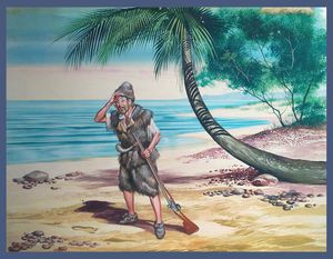 Robinson Crusoe art by Ron Embleton