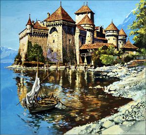 The Chateau de Chillon art by Harry Green