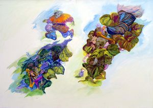 Jack & The Beanstalk - The Giant Chases Jack art by Gwen Green