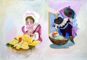 Thumbelina - Thumbelina Grows And Is Stolen By A Toad art by Gwen Green