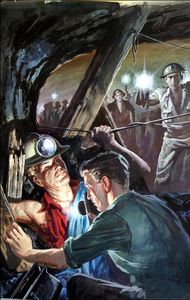 Trapped in the Mine art by Barrie Linklater